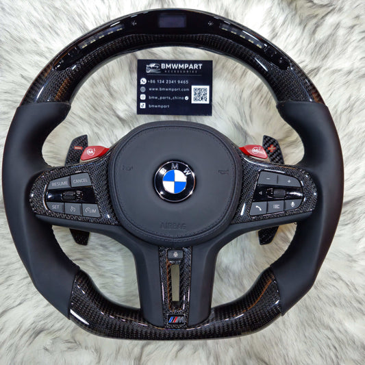 Custom Steering Wheel for BMW M3 M4 M5 G30 F90 and G Series Carbon Fiber with Led