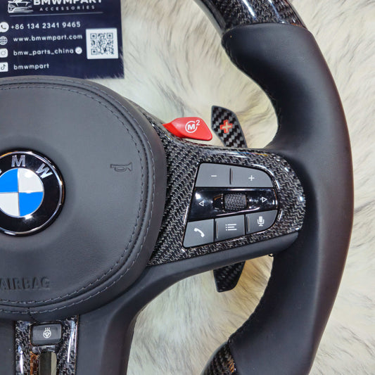 Custom Steering Wheel for BMW M3 M4 M5 G30 F90 and G Series Carbon Fiber with Led