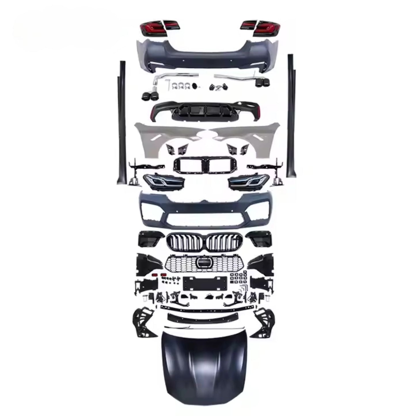 2021 M5 G30 LCI Bodykit Front Bumper Rear Bumper Diffuser Side Skirt Hood for BMW 5 Series F10