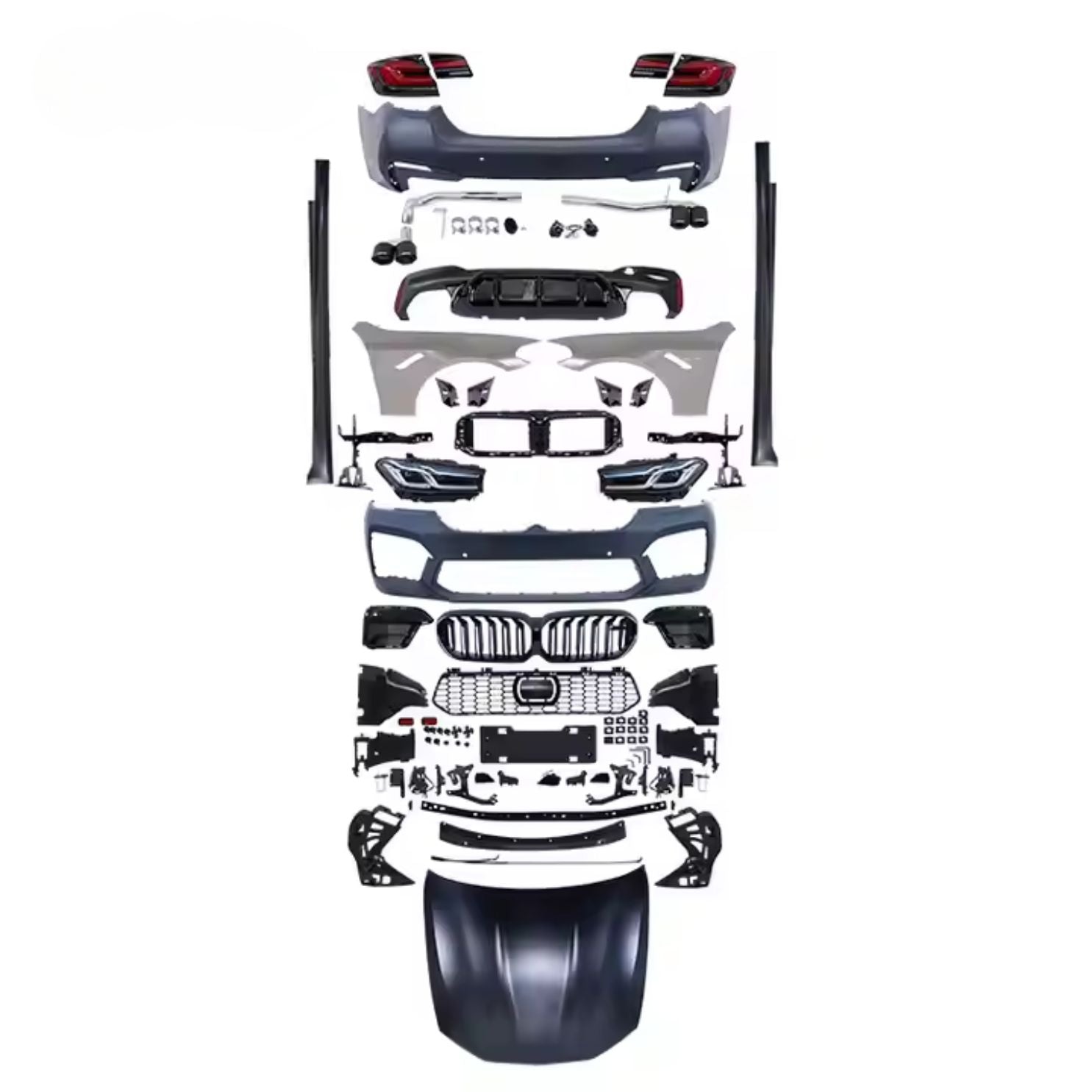 2021 M5 G30 LCI Bodykit Front Bumper Rear Bumper Diffuser Side Skirt Hood for BMW 5 Series F10