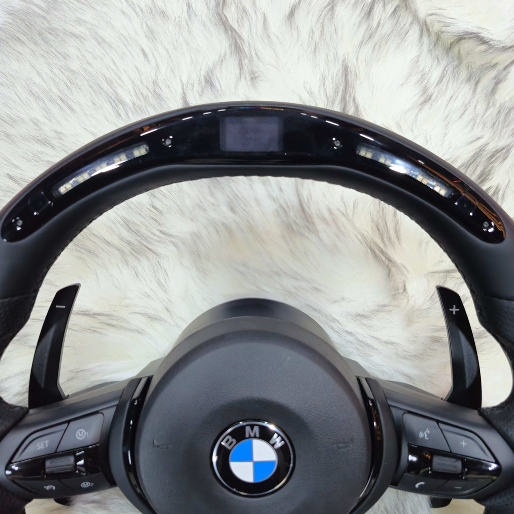 Perforated Nappa Leather Black Trim with Led Steering Wheel for BMW F Series