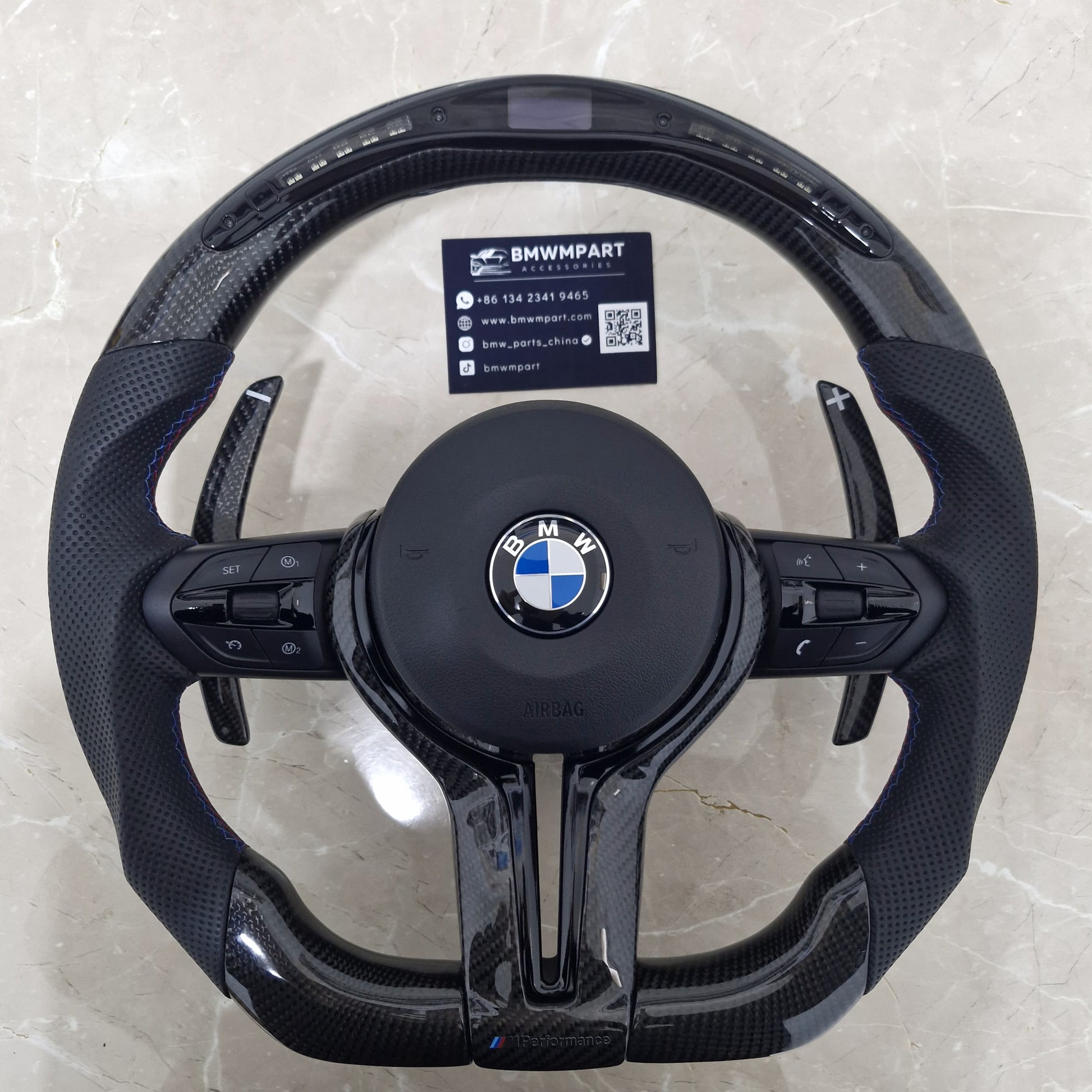 All Black Led Carbon Steering Wheel For BMW F10,F30,F80,F15,F82 and F Series