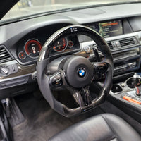 All Black Led Carbon Steering Wheel For BMW F10,F30,F80,F15,F82 and F Series in car