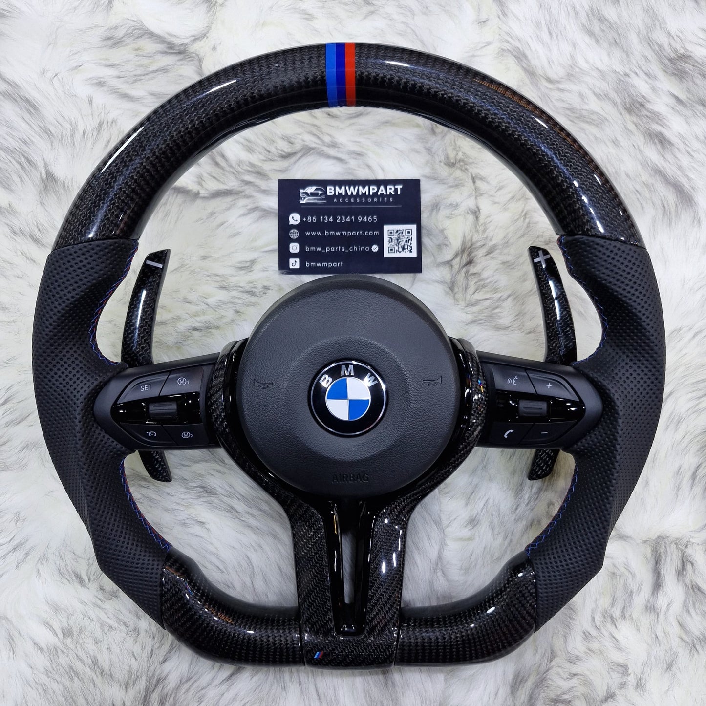 All Black M Performance Steering Wheel For BMW F30,F10,F32,F82,F87,F15,F20,F07,F80,F36 And F Series
