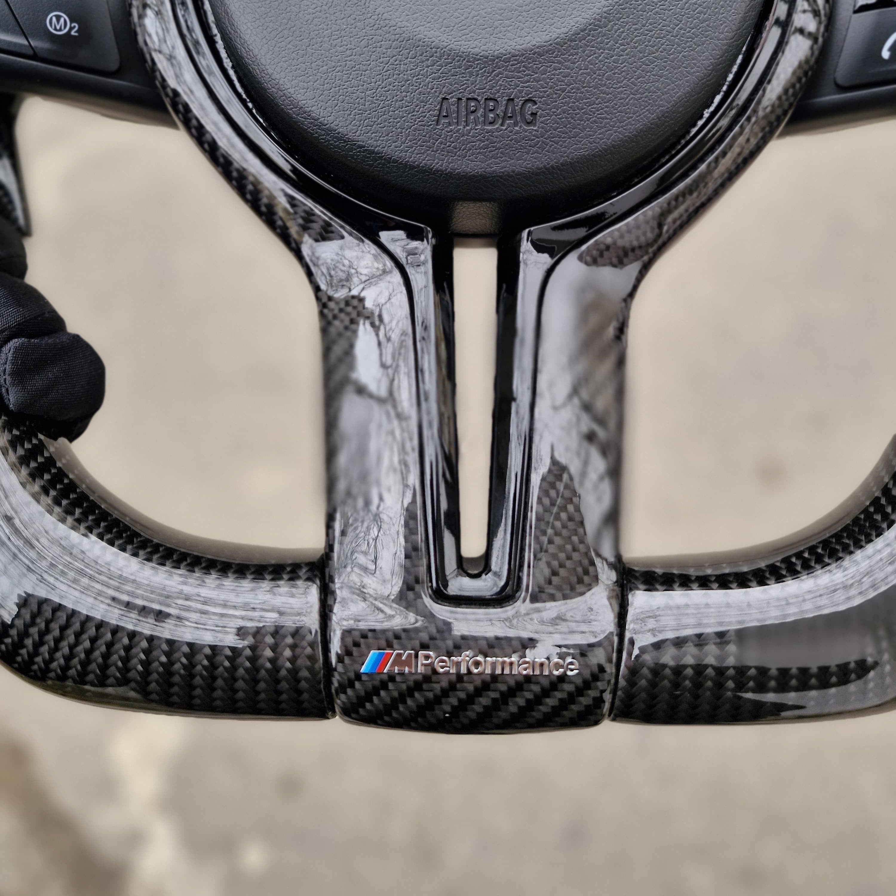 All Black M Performance Steering Wheel For BMW F30,F10,F32,F82,F87,F15,F20,F07,F80,F36 And F Series bottom side