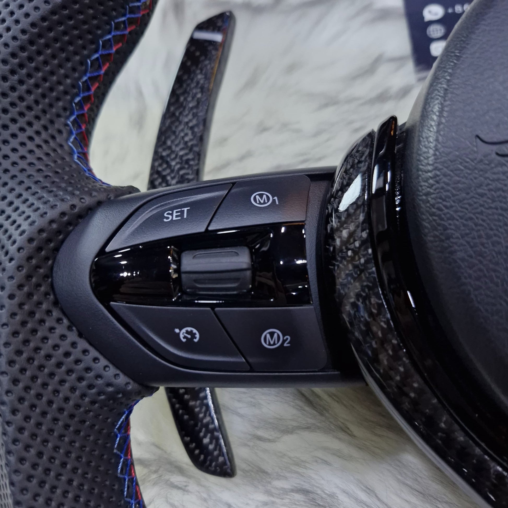 All Black M Performance Steering Wheel For BMW F30,F10,F32,F82,F87,F15,F20,F07,F80,F36 And F Series buttons