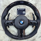 Bottom Round Carbon  Steering Wheel  with Led for BMW F series