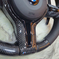 Bottom Round Carbon  Steering Wheel  with Led for BMW F series bottom side
