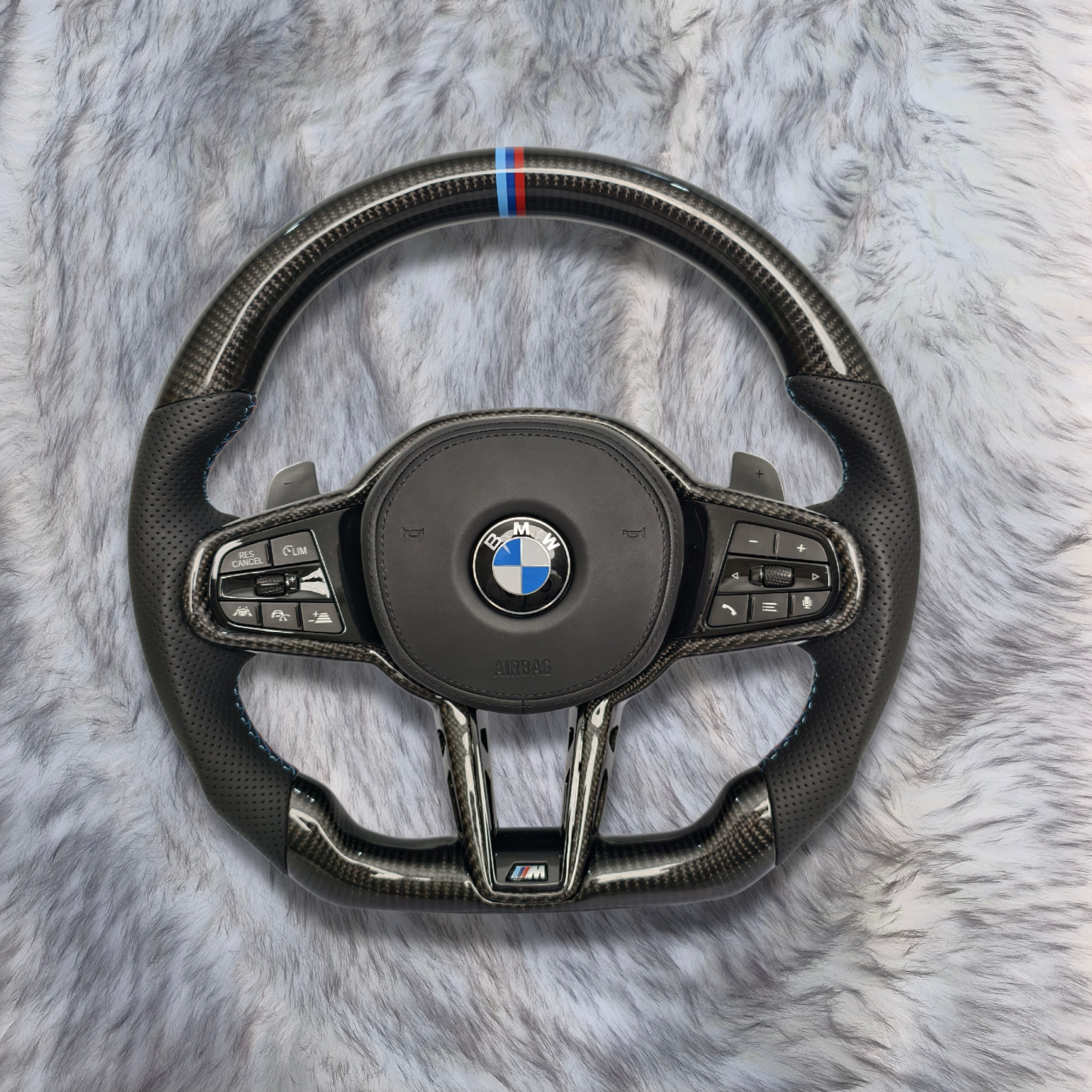 AC29 CS Carbon Fiber Steering Wheel For BMW F90  G05 G20 G30 G80 G82  G Series Fit Customized upgrade Steering Wheel