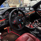Carbon Fiber Red Trim with Led Steering Wheel for BMW F Series in car