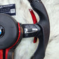 Carbon Fiber Red Trim with Led Steering Wheel for BMW F Series left side