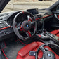 Carbon Fiber with Alcantara Red Carbon Trim Steering wheel For BMW F Series in car