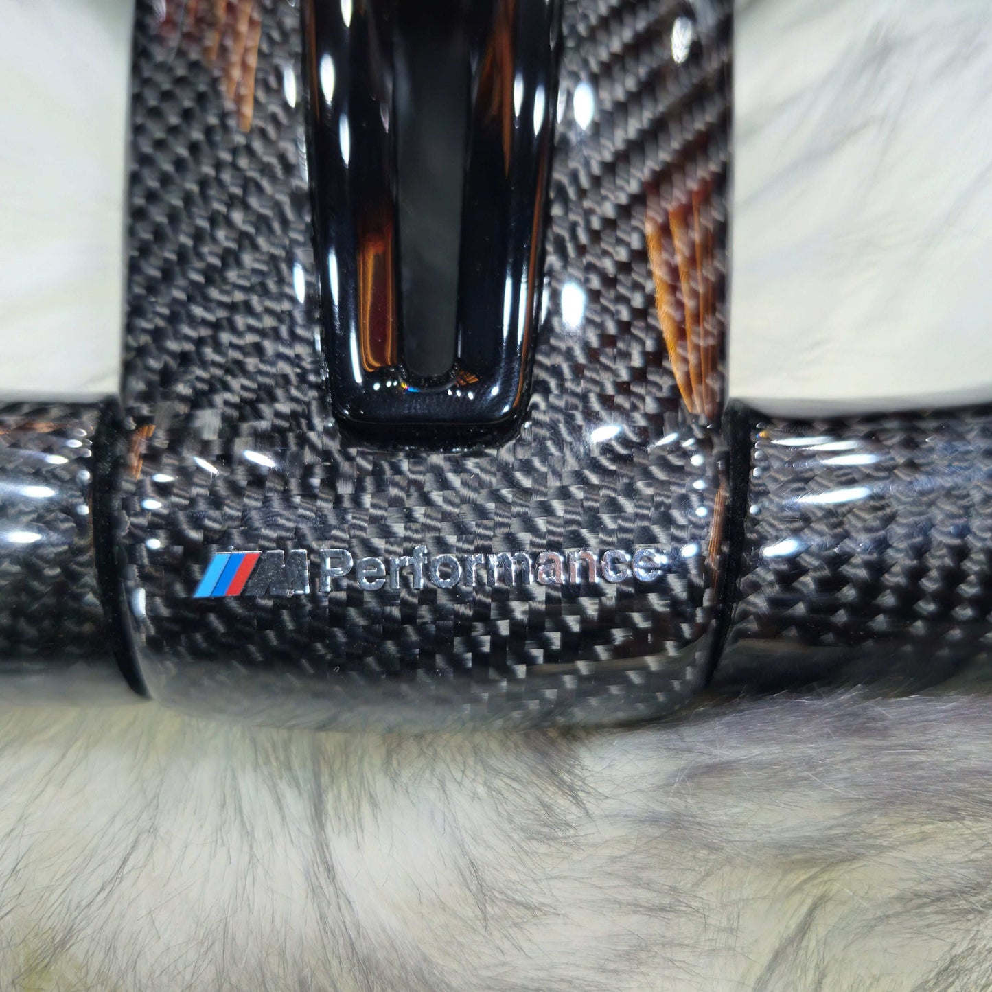 Carbon Fiber  with Led Steering wheel M1 M2 Red Buttons For BMW F Series bottom side