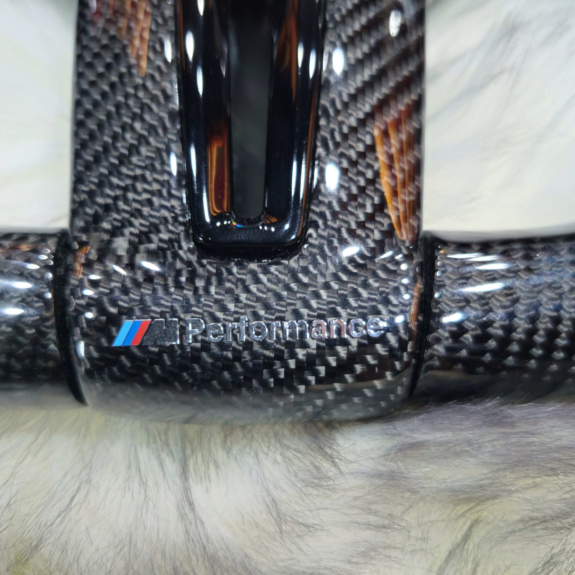 Carbon Fiber  with Led Steering wheel M1 M2 Red Buttons For BMW F Series bottom side