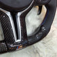 Carbon Fiber with Silver Trim , M color Stripe Steering Wheel For BMW F Series bottom side