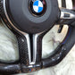 Carbon Fiber with Silver Trim , M color Stripe Steering Wheel For BMW F Series right side