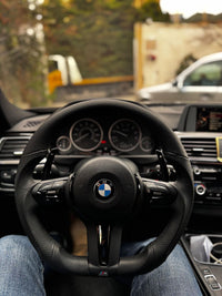 Customized Nappa Leather with Black Trim Steering Wheel For BMW F Series in car