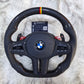 Customized black,red,yellow Trim and Paddle Shifters Carbon Fiber Steering Wheel For BMW G Series