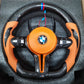 For BMW F10 F30 and F Series Fit Orange Leather Car Steering Wheel Carbon Fiber Steering Wheel
