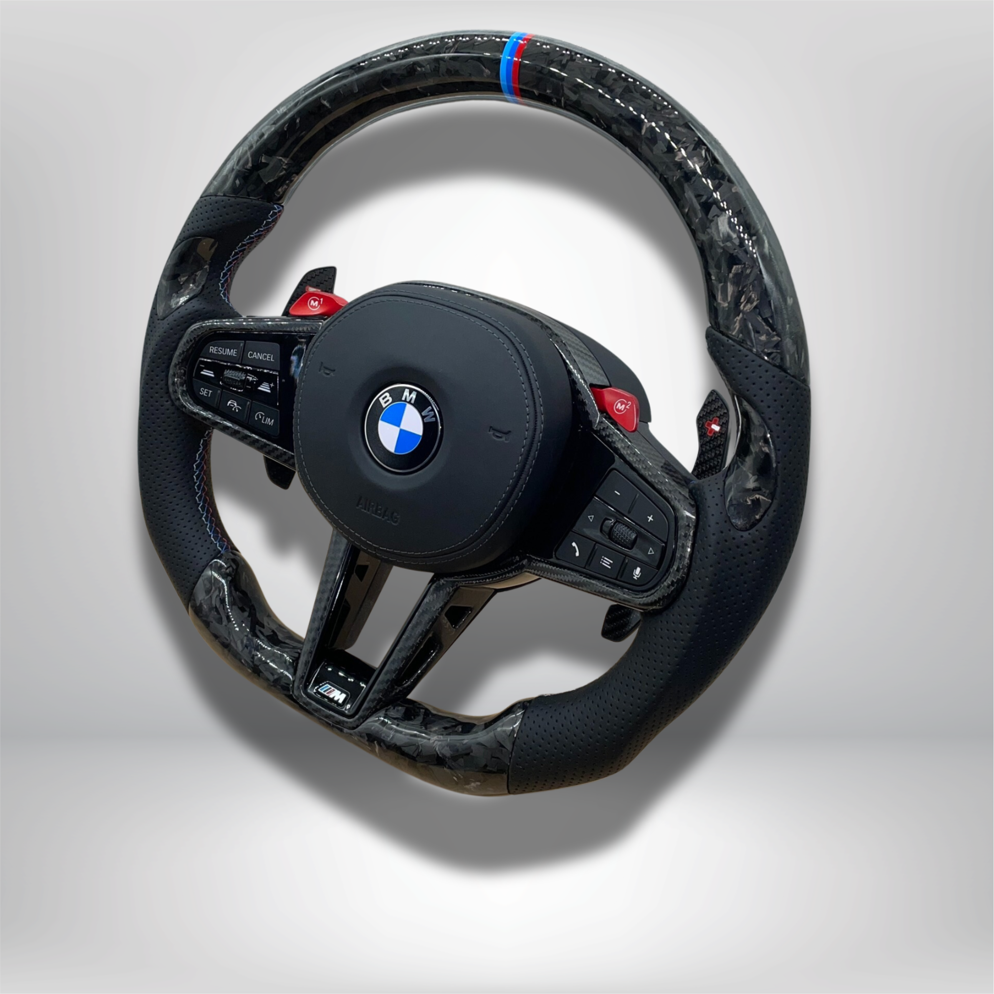 Forged Carbon Fiber  CS Steering Wheel For BMW F90  G05 G20 G30 G80 G82  G Series Fit Customized upgrade Steering Wheel