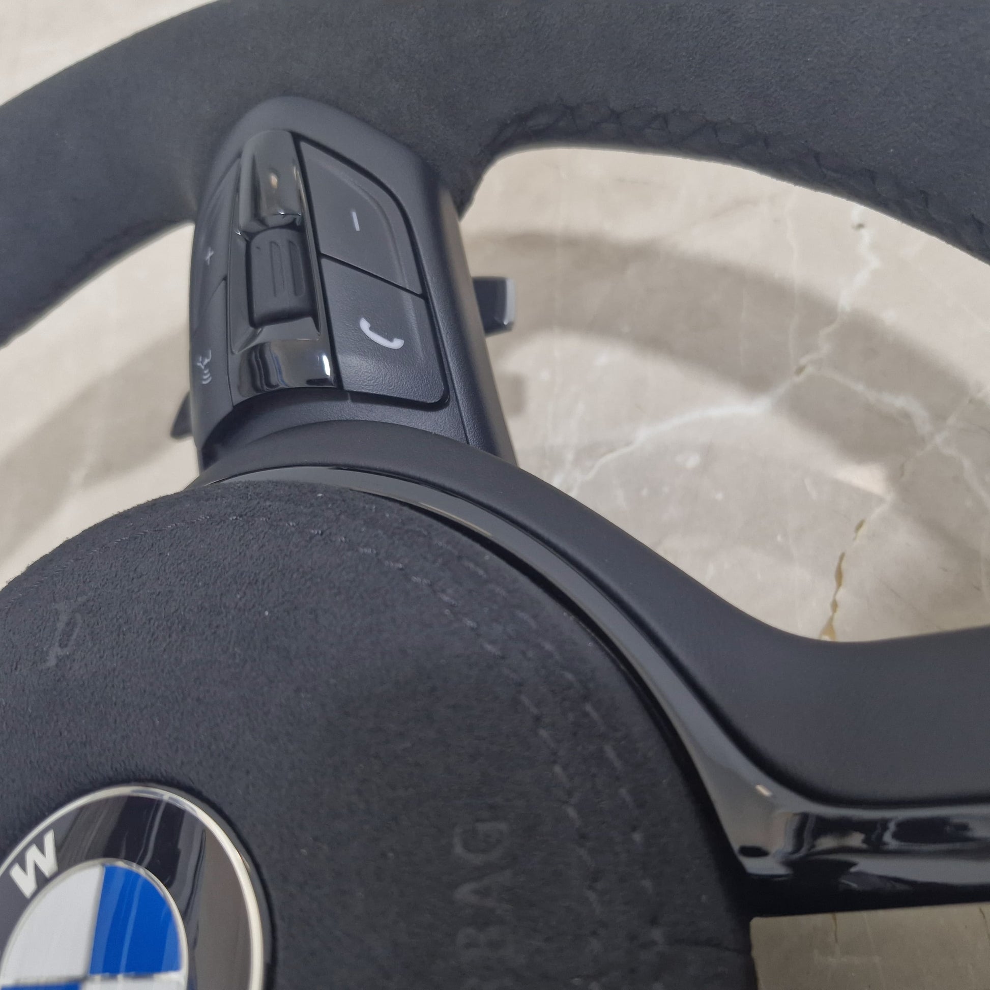 Full Black Alcantara and Alcantara airbag cover  Steering Wheel For BMW F80,F15,F10,F20,F07,F30,F32 and  All F Series