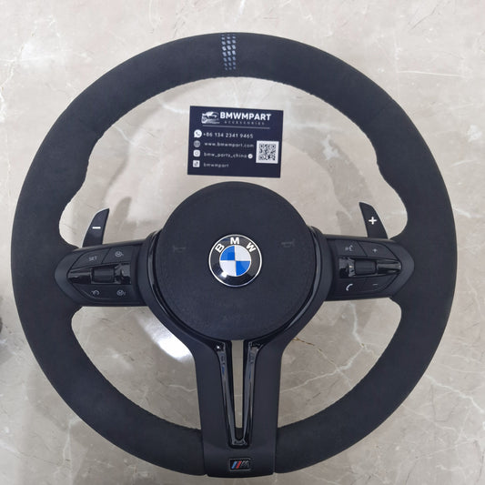 Full Black Alcantara and Alcantara airbag cover  Steering Wheel For BMW F80,F15,F10,F20,F07,F30,F32 and  All F Series