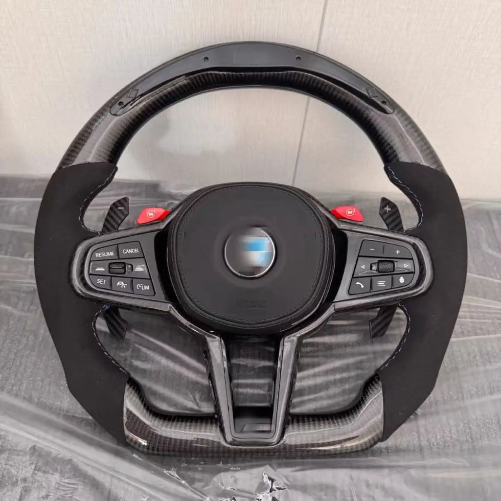 For Bmw Driving Mood G Series M Sports Steering Wheel With Red M1 M2 Buttons For M6 M3 M5 M4 Models Made Of Suede Carbon Fiber - Buy M6 Steering Wheel
m3 Steering Wheel
m5 Steering Wheel
m240i Steering Wheel
sports Design Steering Wheel Product on Alibaba
