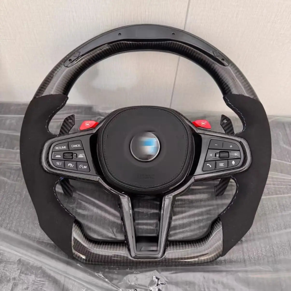 For Bmw Driving Mood G Series M Sports Steering Wheel With Red M1 M2 Buttons For M6 M3 M5 M4 Models Made Of Suede Carbon Fiber - Buy M6 Steering Wheel
m3 Steering Wheel
m5 Steering Wheel
m240i Steering Wheel
sports Design Steering Wheel Product on Alibaba