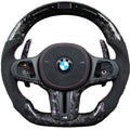 Forged Carbon Fiber  Red  color Stitching Airbag with  Led  Steering Wheel For BMW F90  G05 G20 G30 G80 G82  G Series Fit Customized upgrade Steering Wheel