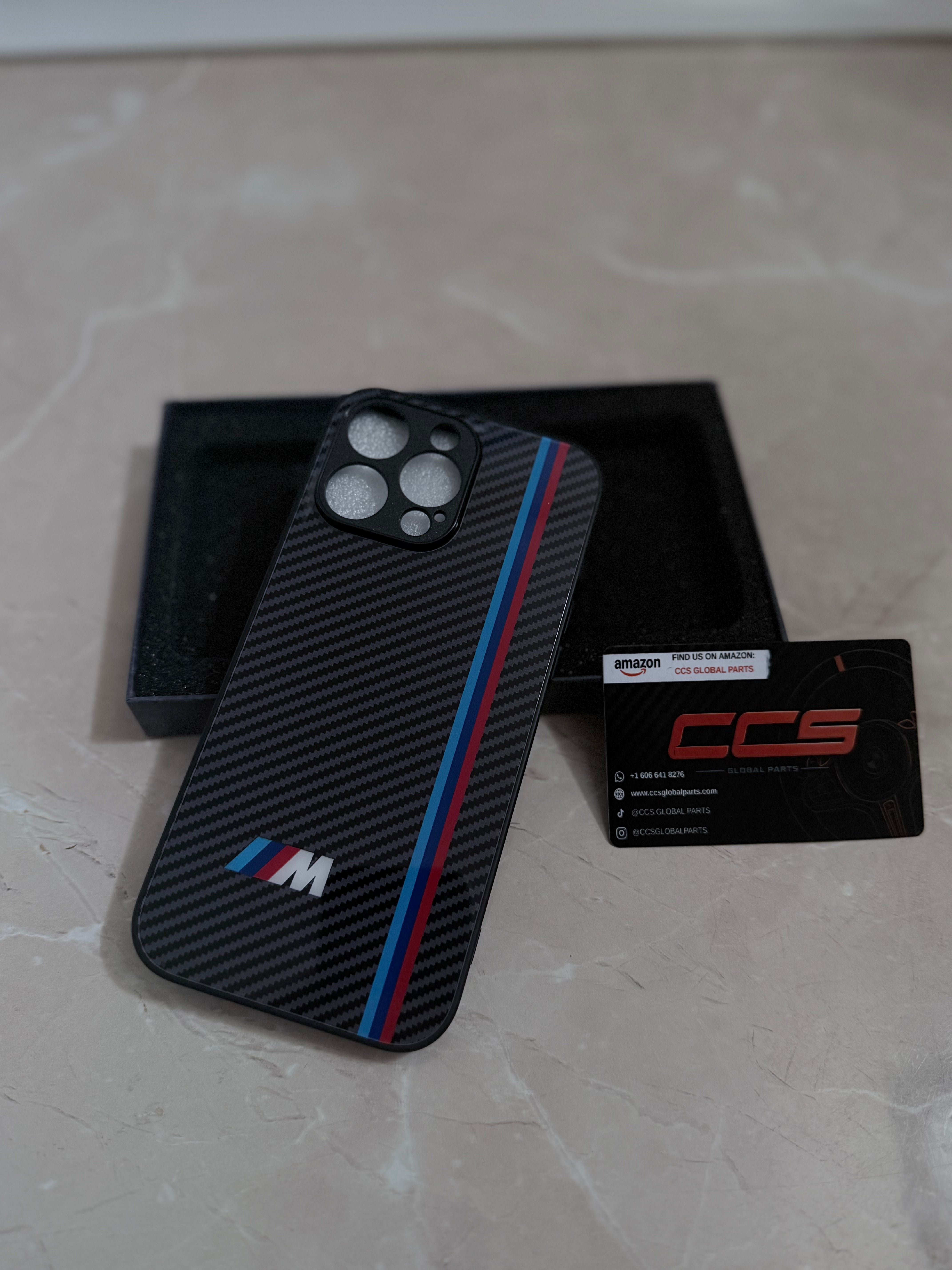BMW M Glass Carbon Look Fiber Case
