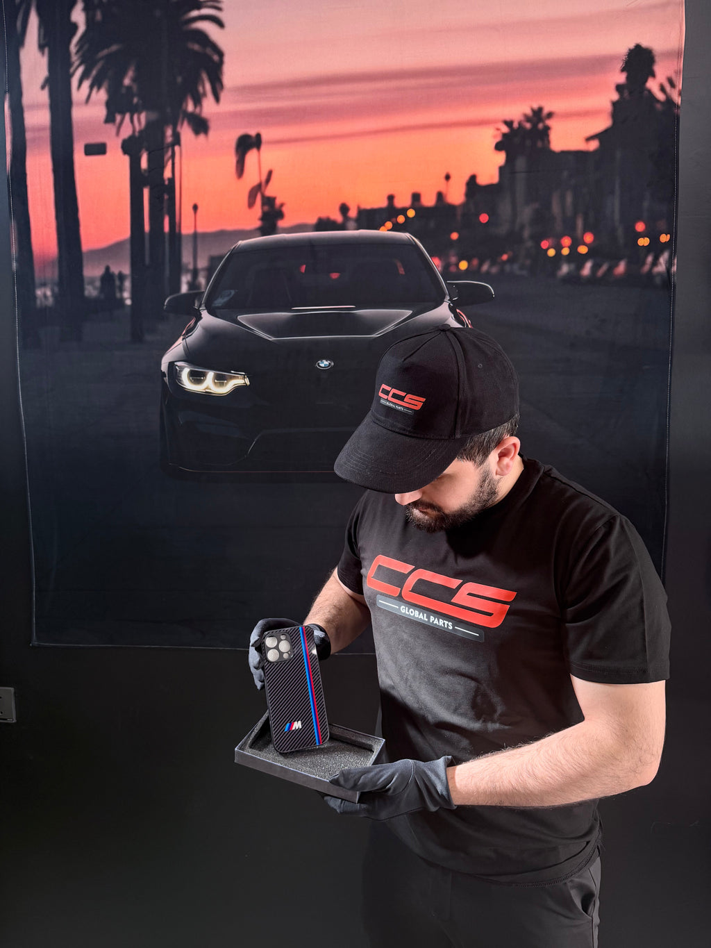 BMW M Glass Carbon Look Fiber Case