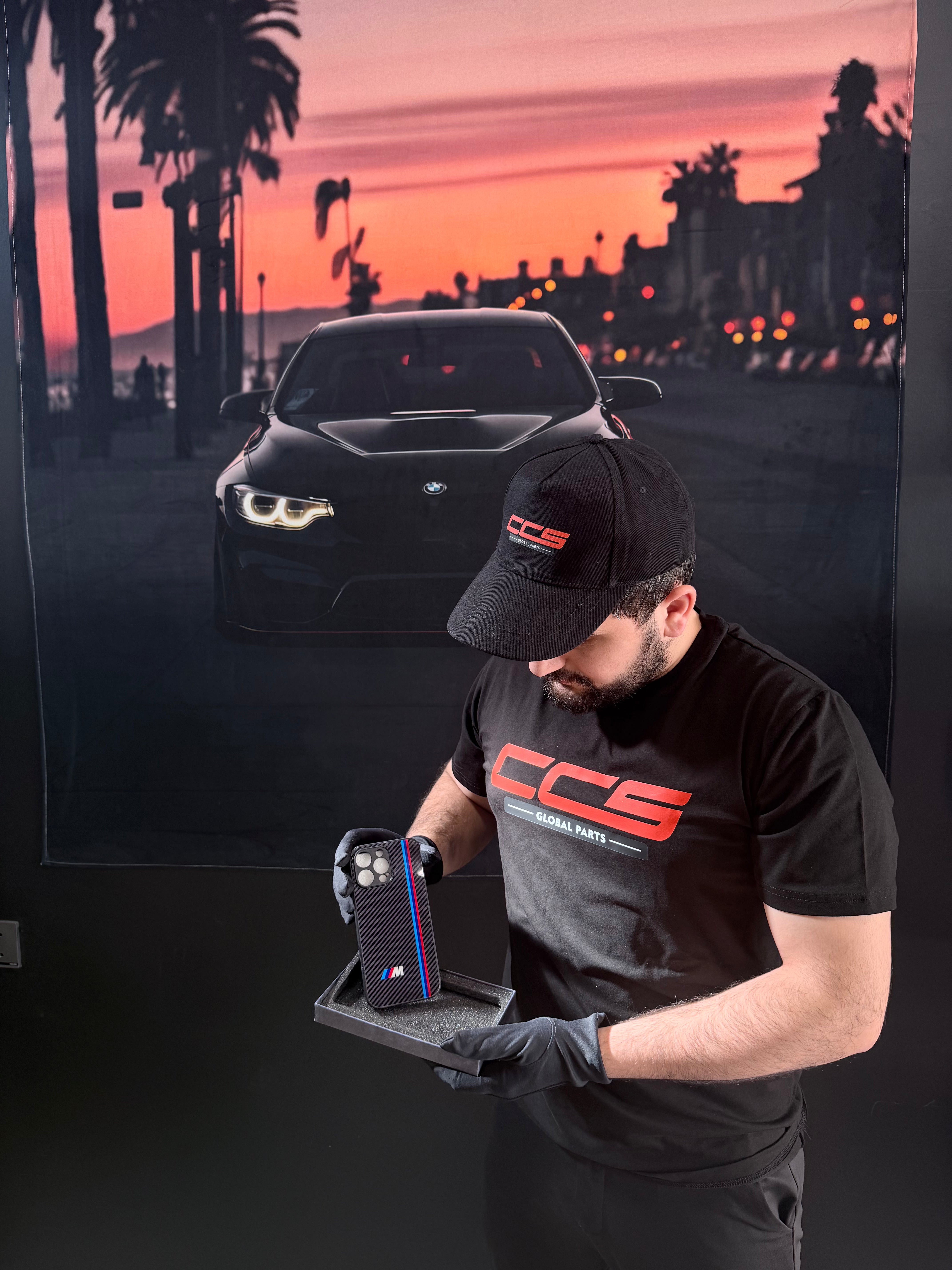 BMW M Glass Carbon Look Fiber Case