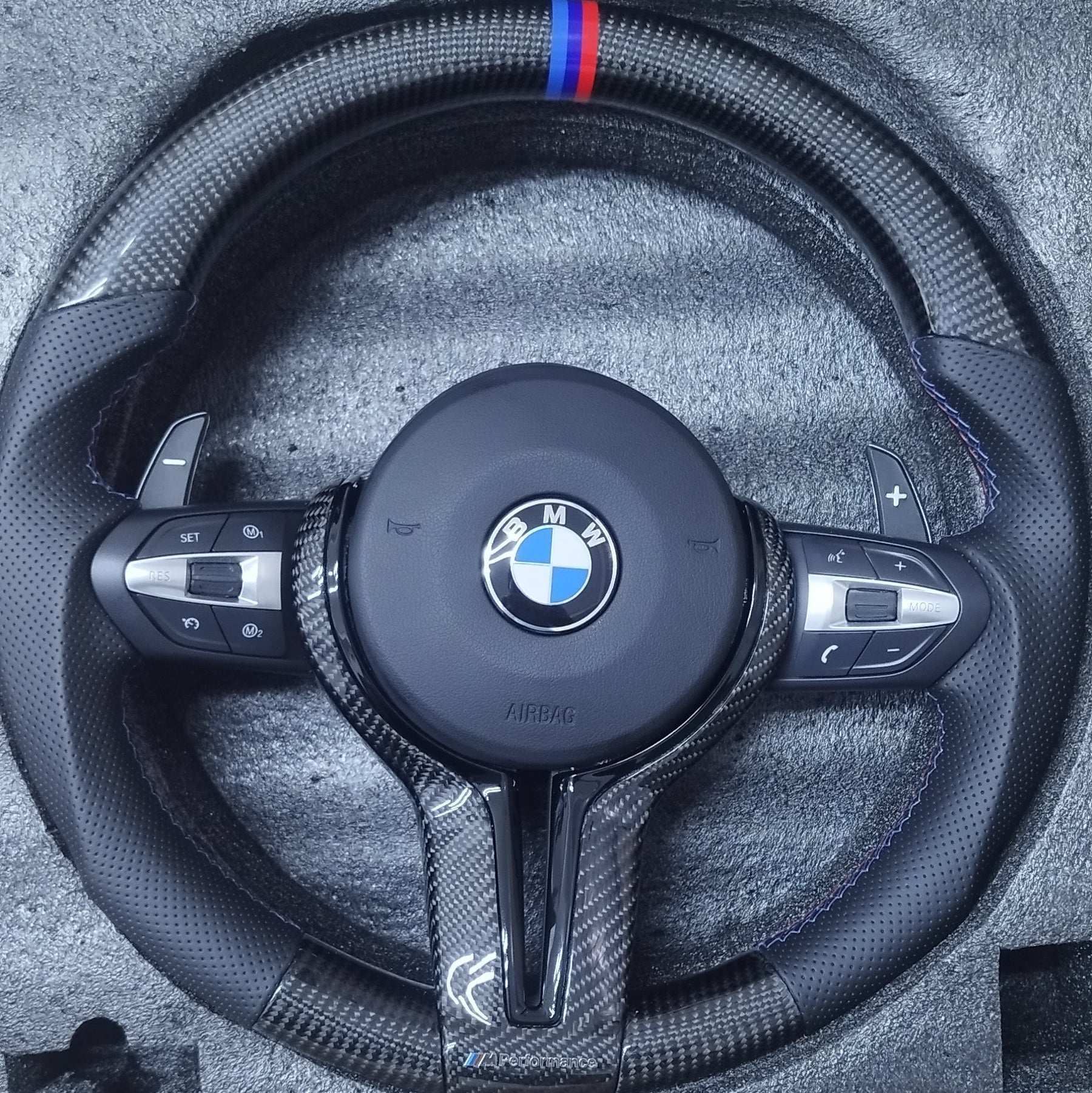 M Performance Bottom Round Carbon Steering wheel for Bmw F Series