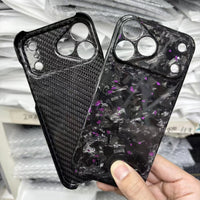 Forged Carbon Fiber iPhone Case – Luxury Green Flake Design | Shockproof & Slim Fit