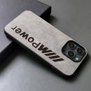 Alcantara iPhone Case with Carbon Fiber Logo – M Power / AMG Style Luxury Protective Cover