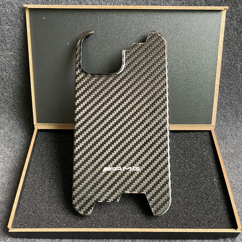 Mercedes-AMG Carbon Fiber Style Slim Case for iPhone – Luxury Performance Design