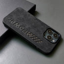 Alcantara iPhone Case with Carbon Fiber Logo – M Power / AMG Style Luxury Protective Cover