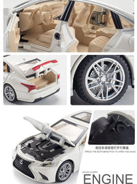 1:32 simulation of Lexus LS500h alloy sedan model, Lexus car ornaments, sound and light pull back toy car