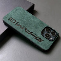 Alcantara iPhone Case with Carbon Fiber Logo – M Power / AMG Style Luxury Protective Cover