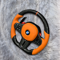 Orange Leather Orange Airbag Cover Carbon Fiber Steering Wheel For BMW F90 G05 G20 G30 G80 G82 G Series Fit Customized upgrade Steering Wheel
