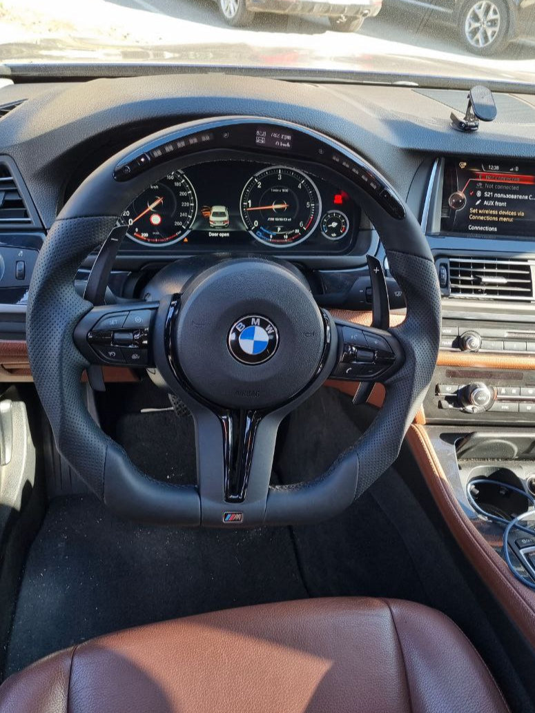Perforated Nappa Leather Black Trim with Led Steering Wheel for BMW F Series