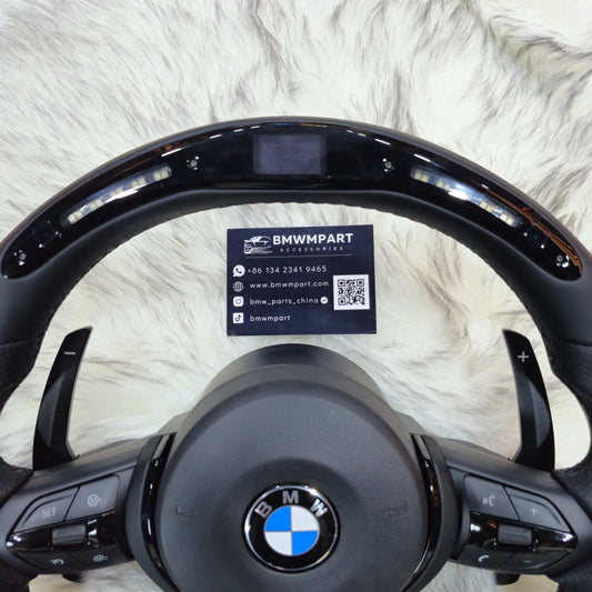 Perforated Nappa Leather Black Trim with Led Steering Wheel for BMW F Series