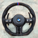 Carbon Fiber with Black Trim, Carbon Paddle Shifters Steering Wheel For BMW F Series