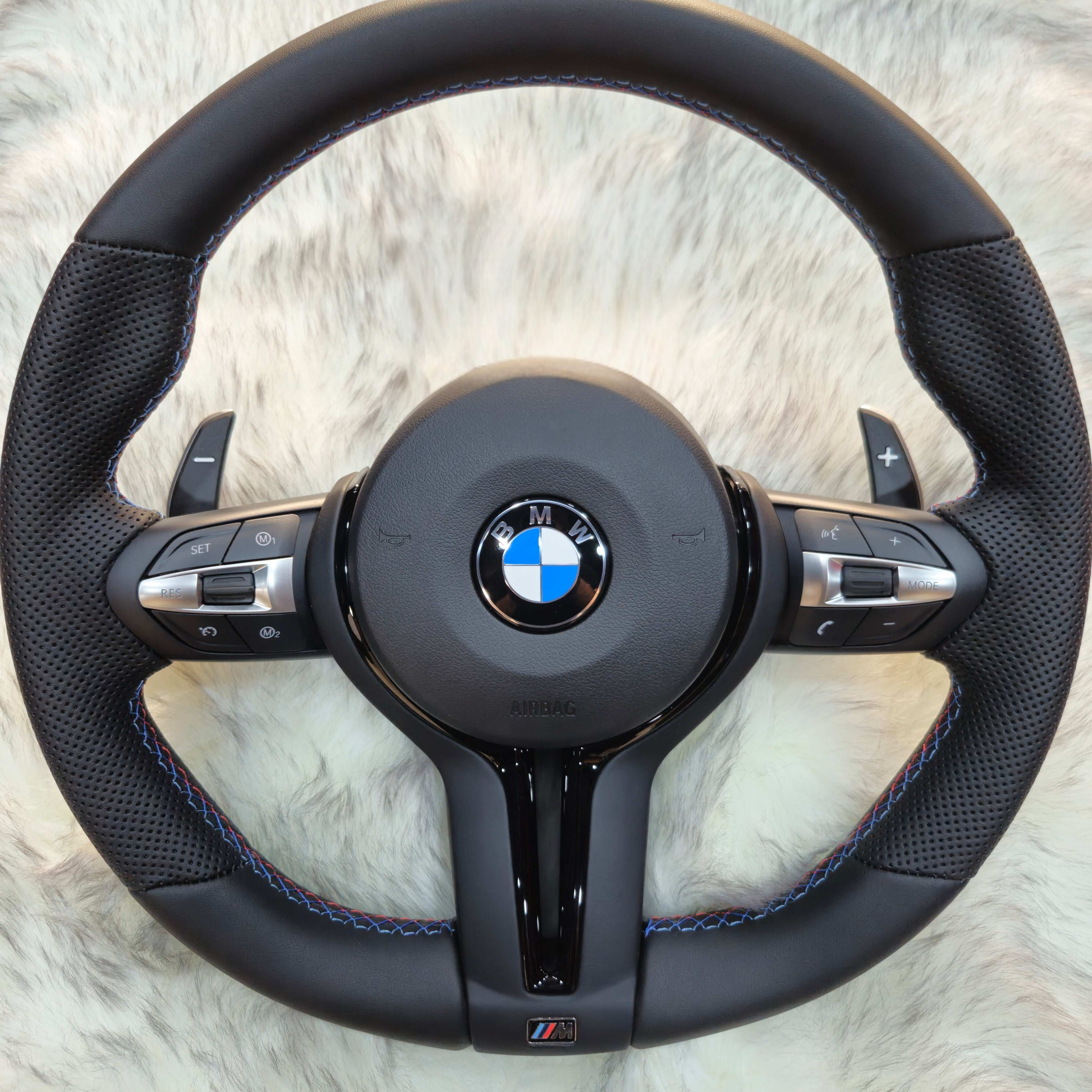 Perforated Nappa Leather Black Trim Steering Wheel for BMW F Series