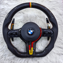 Customized black,red,yellow Trim and Paddle Shifters Carbon Fiber Steering Wheel For BMW F Series