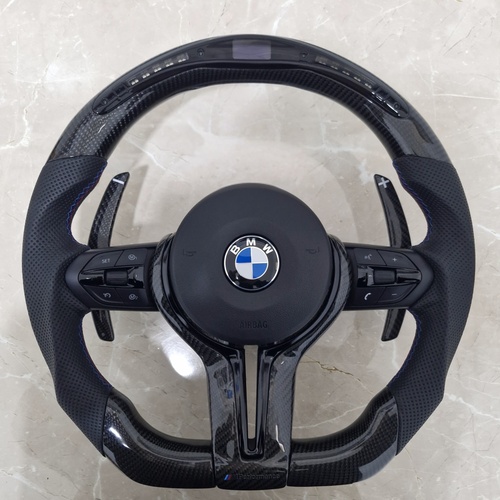 All Black Carbon Steering Wheel with Led Display For BMW F10,F30,F80,F15,F82 and F Series