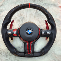 Carbon Fiber with Red Trim,Red Carbon Paddle Shifters Steering Wheel For BMW F Series