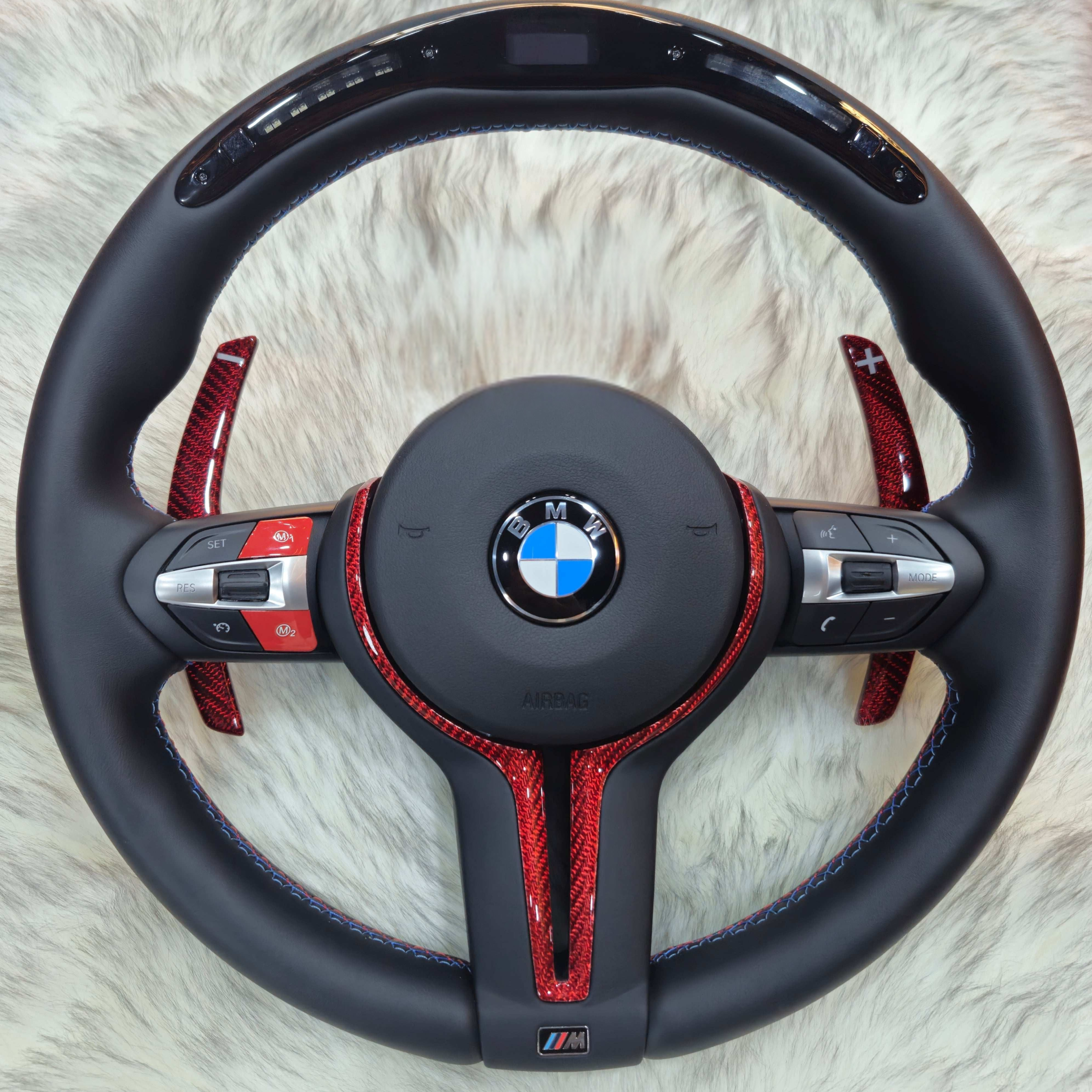 Nappa Leather Red Carbon Trim with Led For BMW F Series