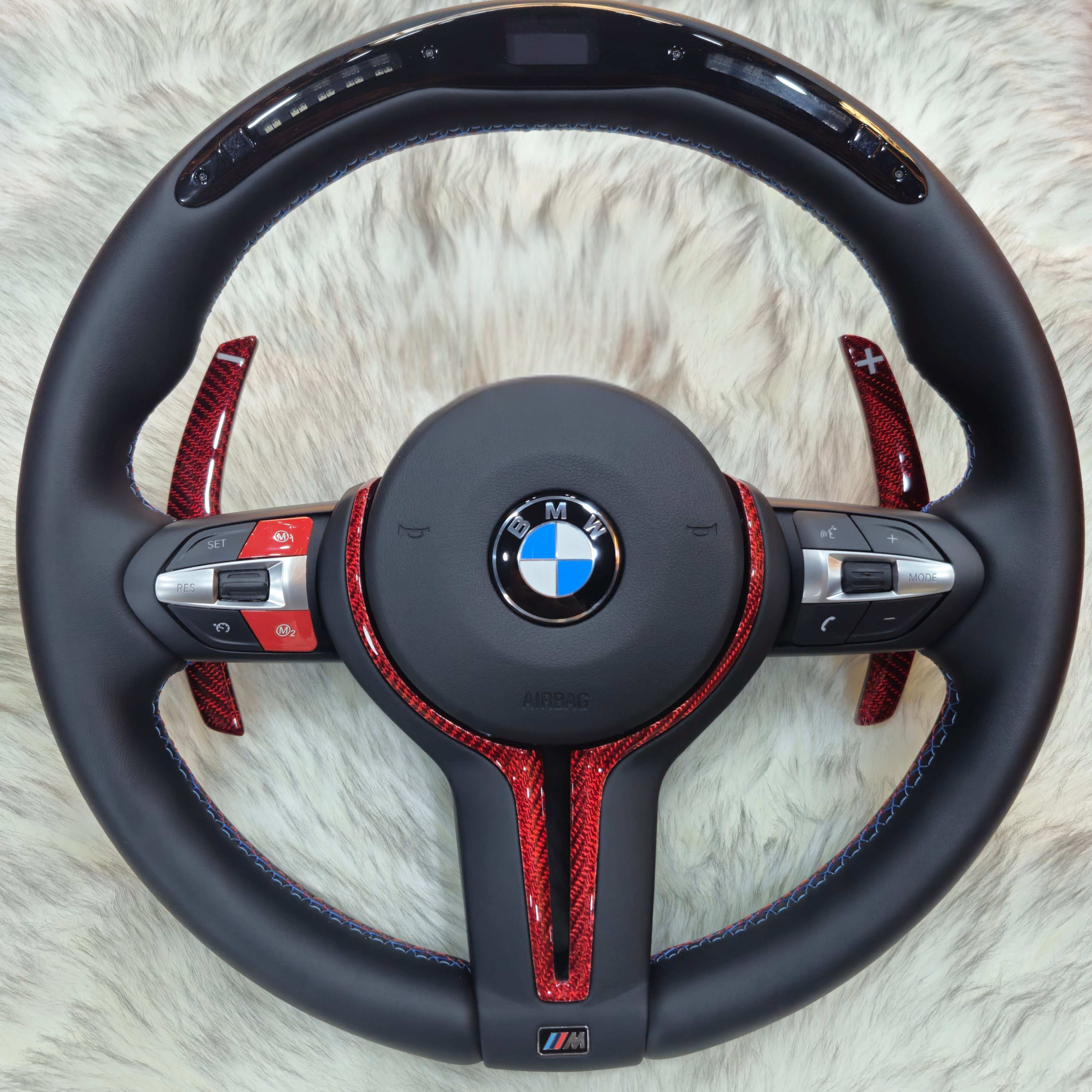 Nappa Leather Red Carbon Trim with Led For BMW F Series