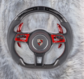 Carbon Fiber Steering Wheel P2111 – Red Trim – Perforated Leather – Suitable for Porsche Models